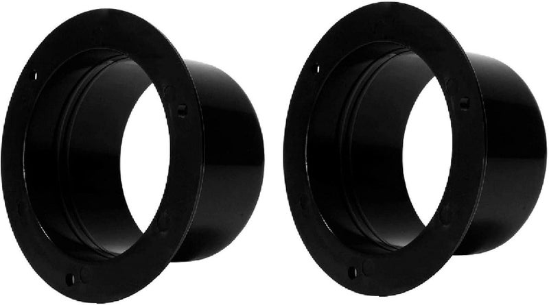 Allvent Duct Connector Flange 3" Black Plastic Straight Dryer Vent Wall Plate Wall Trim Pipe Collar for HVAC Ducting 2PCS(75mm) - Image 1